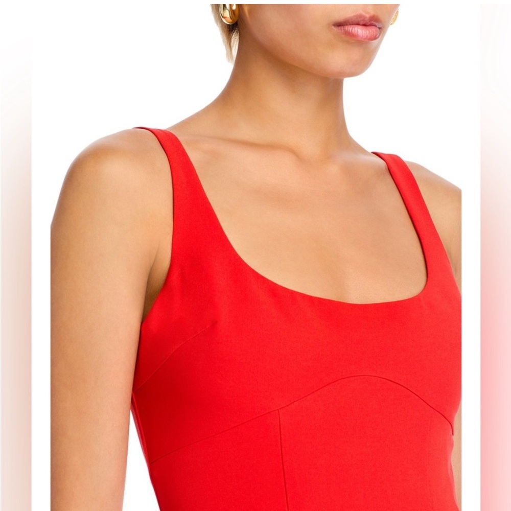 AQUA Red Square-Neck Midi Dress NWT’s sz S - Picture 2 of 11